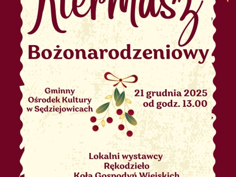 Bordowy Kremowy Tradycyjny Jarmark Świąteczny Plakat (4)